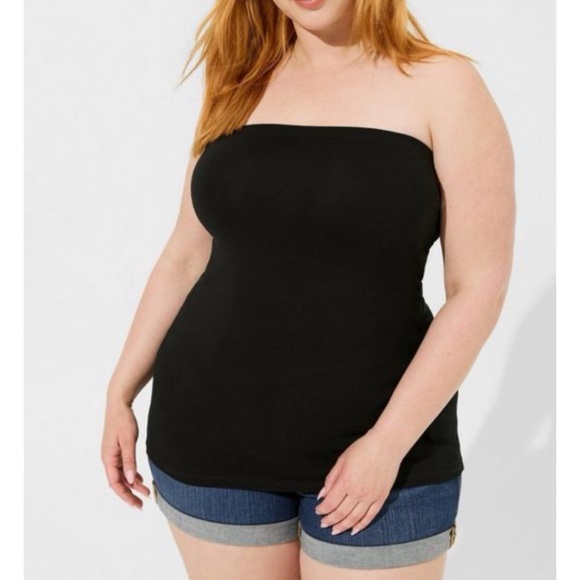 🆕 Black Foxy Strapless Tube Top 2 2X 18 20 NWT Torrid New! Women’s - Picture 2 of 5